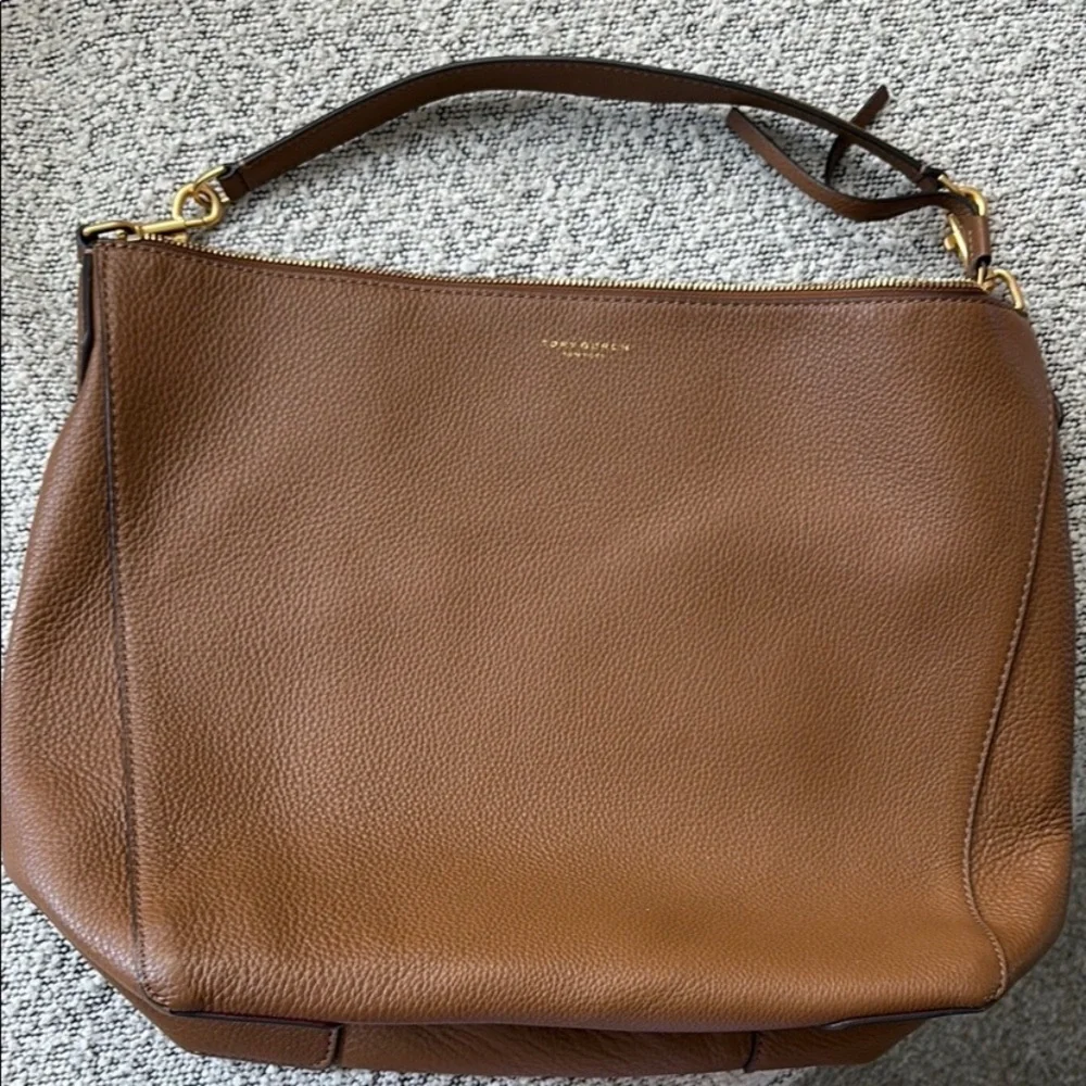Like New Tory Burch Moose Perry Hobo Bag Leather Boho Slouchy Purse & Dustbag - Picture 4 of 7